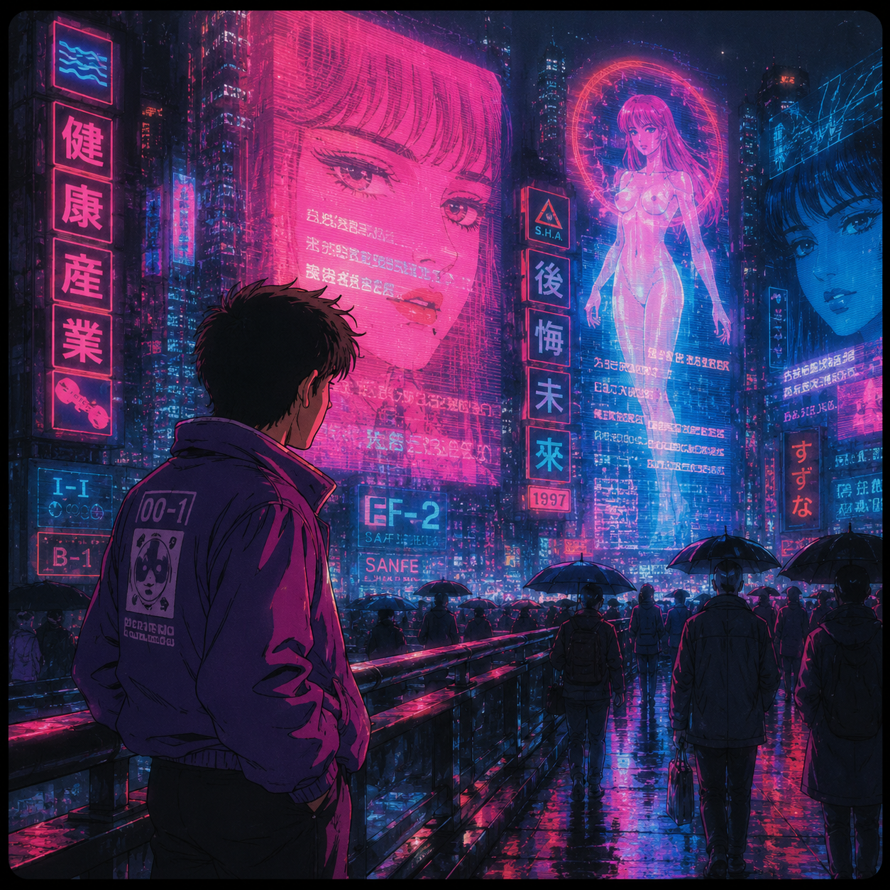 Neon cyberpunk — example panel